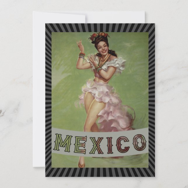 Mexico Vintage Travel Postcard Einladung (Vorderseite)
