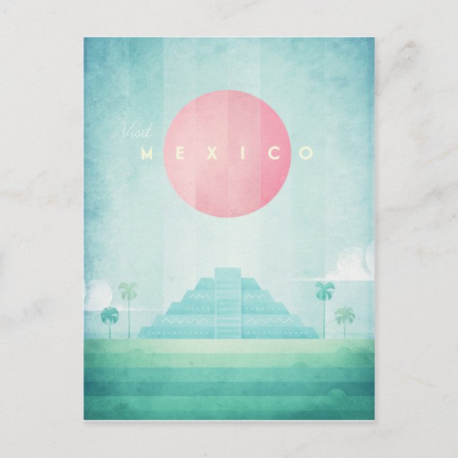 Mexico Vintage Travel Poster - Art Postkarte (Vorderseite)