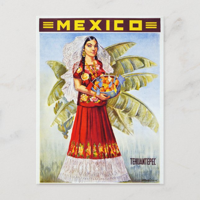 Mexico Vintage Travel Poster neu Postkarte (Vorderseite)