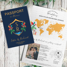 Mexico Wedding Destination Passport Wappen Palm