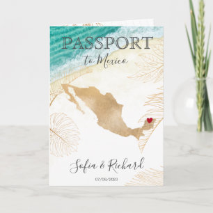 Mexico Wedding Destination Passport World Map Inv Einladung