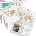 Mexico Wedding Destination Passport World Map Inv Einladung<br><div class="desc">Modernes und elegantes Mexiko-Weltkarte Einladung Hochzeitsziel wie Pass</div>