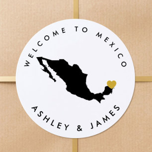 Mexico Wedding Welcome Aufkleber für Leckerei Box