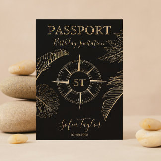 Mexico World Map Birthday Passport Einladung