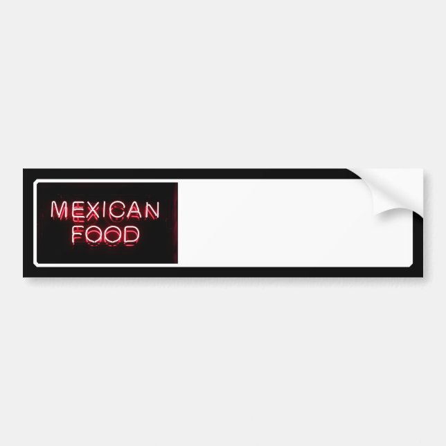 MEXIKAN FOOD - Red Neon Sign Autoaufkleber (Vorne)
