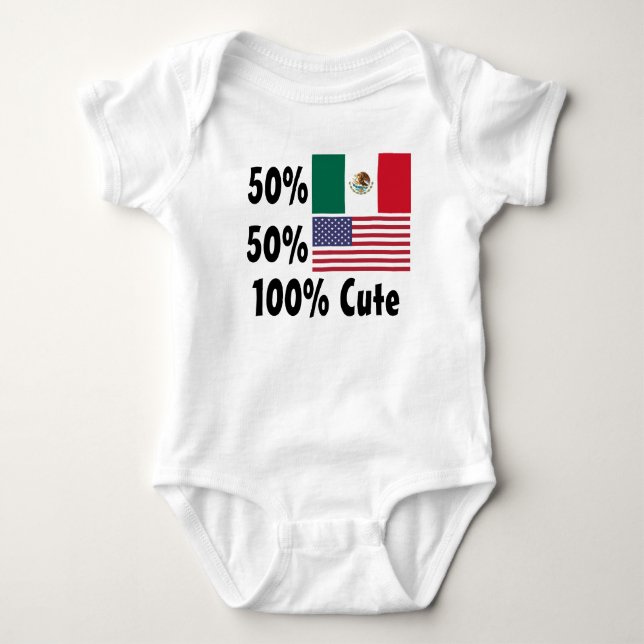 Mexikaner 100% 50% Amerikaner-50% niedlich Baby Strampler (Vorderseite)
