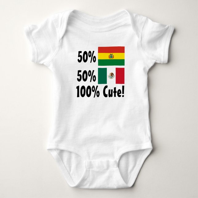 Mexikaner 100% 50% Bolivianer-50% niedlich Baby Strampler (Vorderseite)