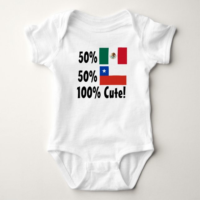 Mexikaner 100% 50% Chilene-50% niedlich Baby Strampler (Vorderseite)