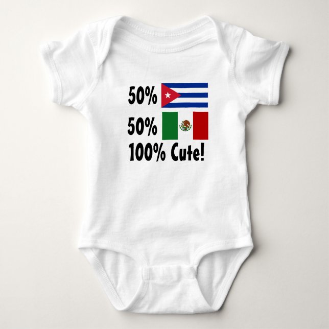 Mexikaner 100% 50% Kubaner-50% niedlich! Baby Strampler (Vorderseite)