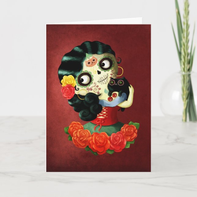 Mexikaner Dia de Los Muertos Lovely Catrina Karte (Vorderseite)