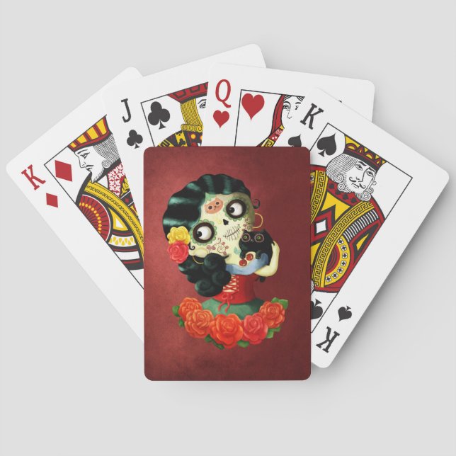 Mexikaner Dia de Los Muertos Lovely Catrina Spielkarten (Rückseite)
