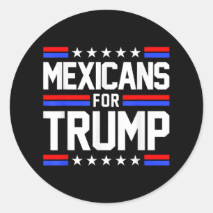 Mexikaner für Trump 2024 Mexiko Freundschaftsflagg Runder Aufkleber