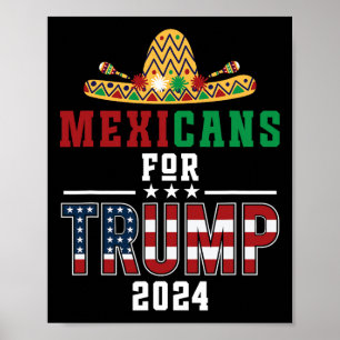 Mexikaner Für Trump Usa-Flagge Wählen Republikanis Poster