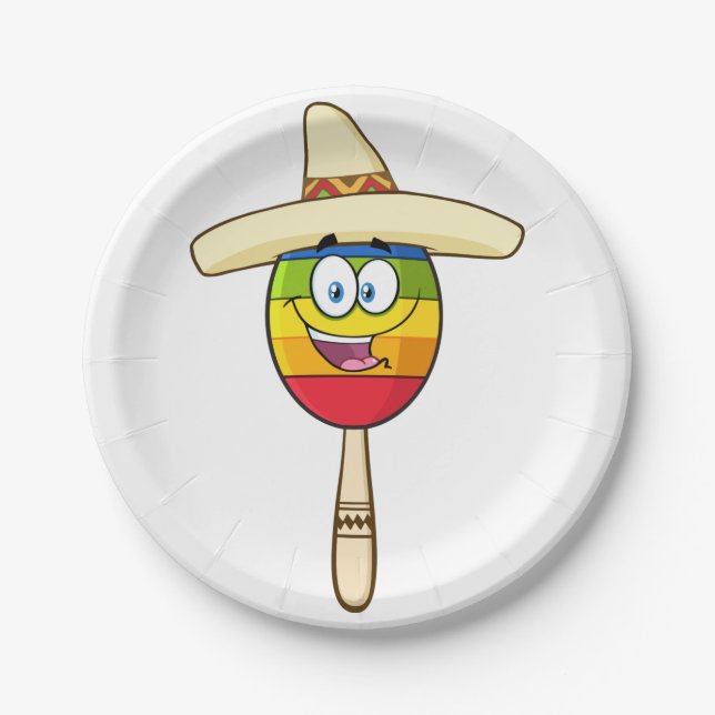 Mexikaner Maraca PapierTeller (Vorderseite)