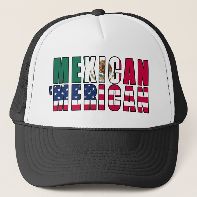 Mexikaner 'Merican Flaggen - Mexiko-Amerikaner Truckerkappe (Vorderseite)