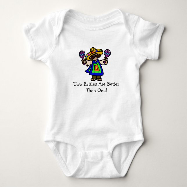 Mexikaner mit Maracas Baby-Shirt   fertigen es Baby Strampler (Vorderseite)