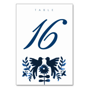 Mexikaner Otomi themenorientierte Tabellen-Karte - Tischnummer