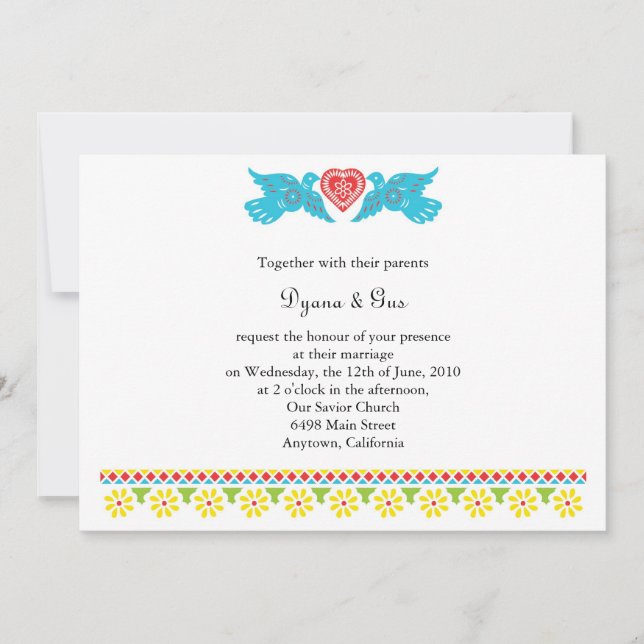 Mexikaner Papel Picado Schädel, die Einladung (Vorderseite)