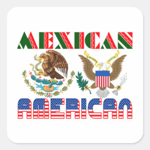 Mexikanisch-Amerikanische Adler Quadratischer Aufkleber