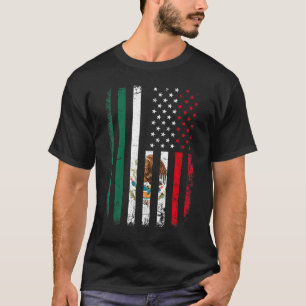 Mexikanisch-Amerikanische Flagge mexikanische Root T-Shirt