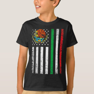 Mexikanisch amerikanische Flagge mexikanische Wurz T-Shirt