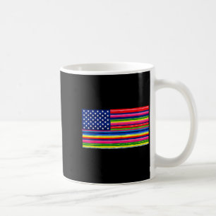 Mexikanisch amerikanische USA-Flagge Serape Cinco Kaffeetasse