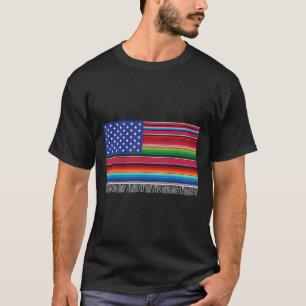 Mexikanisch Amerikanische USA-Flagge Serape Cinco T-Shirt