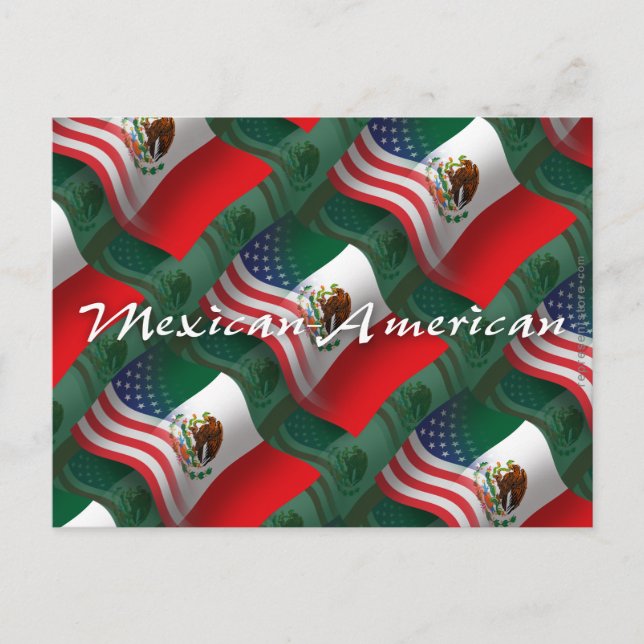mexikanisch-amerikanische Wave Flag Postkarte (Vorderseite)