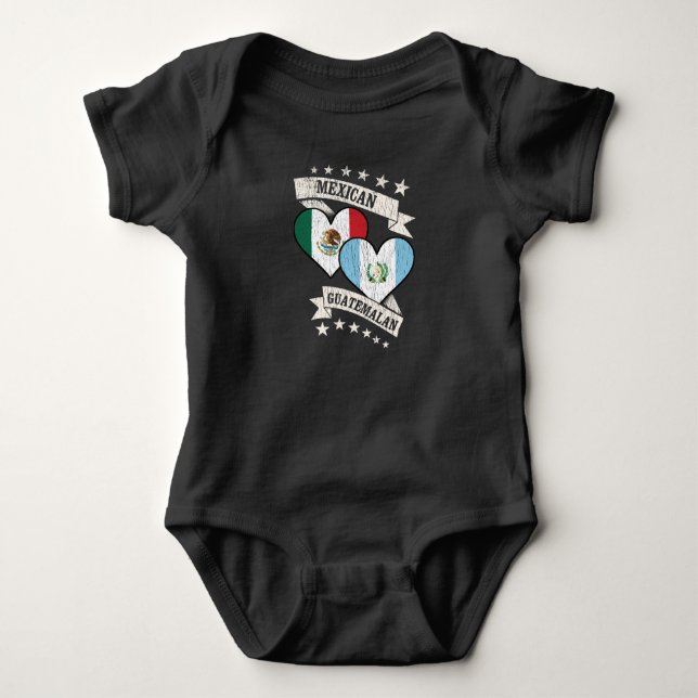 Mexikanisch Guatemala Herzflags Mexiko Guatemala Baby Strampler (Vorderseite)