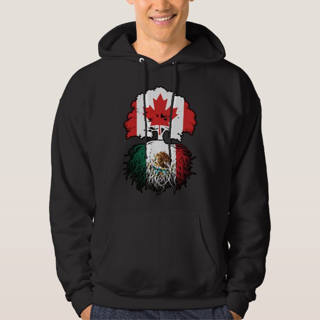 Mexikanisch-Kanadisches Tree-Roots-Flag Hoodie (Vorderseite)