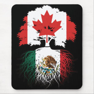 Mexikanisch-Kanadisches Tree-Roots-Flag Mousepad
