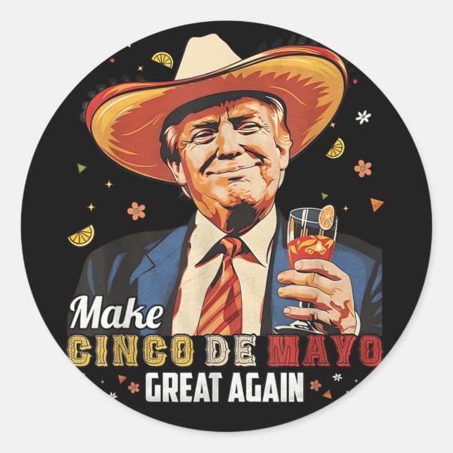 Mexikanisch machen Cinco De Mayo Groß wieder lusti Runder Aufkleber (Vorderseite)