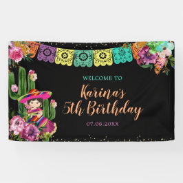Mexikanisch Schwarz farbenfrohe Fiesta Floral Gebu Banner