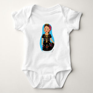 mexikanisch, Tehuana Matryoshka Baby Bodysuit Strampler