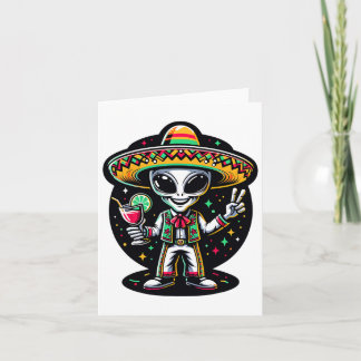 Mexikanische Alien Poncho Cinco De Mayo Let's Fies Karte