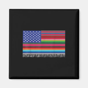 mexikanische amerikanische Flagge Serape Cinco de Magnet