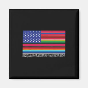 mexikanische amerikanische Flagge Serape Cinco de Magnet
