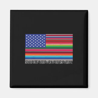 mexikanische amerikanische Flagge Serape Cinco de Magnet