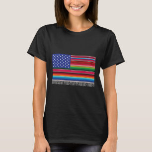 mexikanische amerikanische Flagge Serape Cinco de T-Shirt