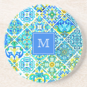 mexikanische Aqua Minze sizilianische mediterrane Getränkeuntersetzer