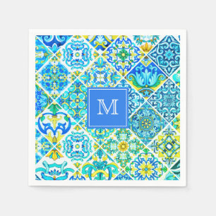mexikanische Aqua Minze sizilianische mediterrane Serviette