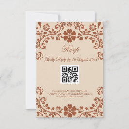 Mexikanische Art Beige Wedding RSVP Karte