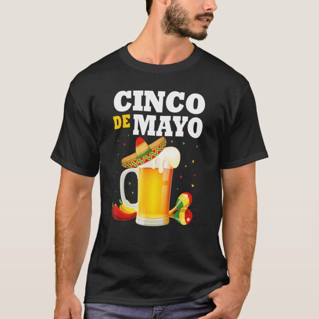 Mexikanische Bierbrille Cinco de Mayo Outfits for  T-Shirt (Vorderseite)