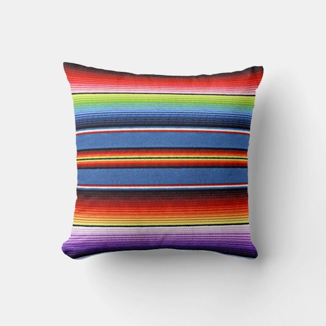 mexikanische Blanket Streifen farbenfrohe Rainbow  Kissen (Vorderseite)