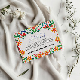 mexikanische Blumenfarben Botanische Blume Hochzei Begleitkarte