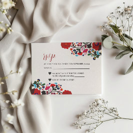 mexikanische Blumenfarben Botanische Blume Hochzei RSVP Karte