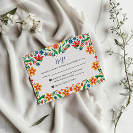 mexikanische Blumenfarben Botanische Blume Hochzei RSVP Karte