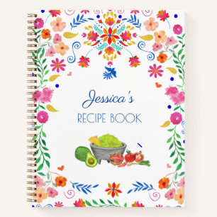 mexikanische Blumenkunst Name Rezept Kochgeschenk Notizbuch
