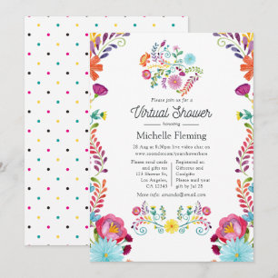 Mexikanische Blumenparty Virtuelle Babyparty Einladung