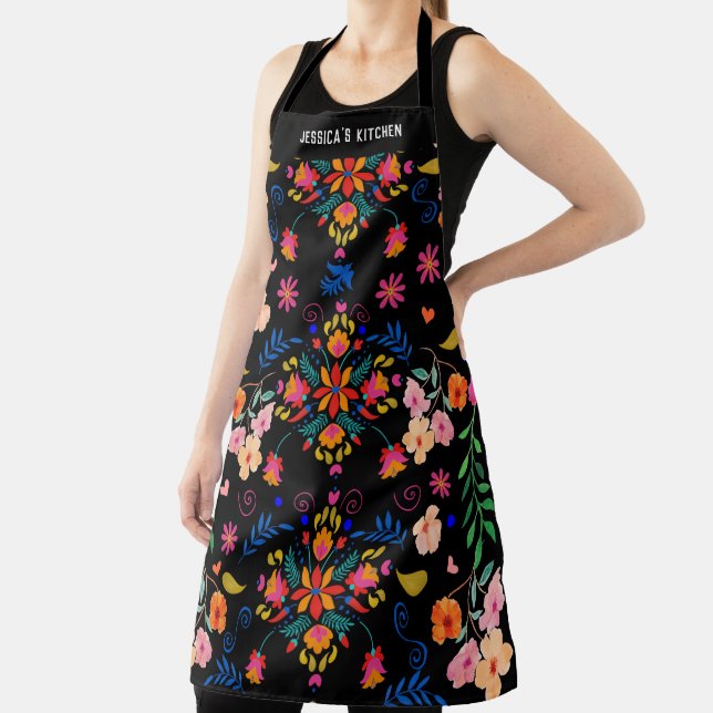 Mexikanische Bright Floral Folk Kunst Personalisie Schürze (InSitu)